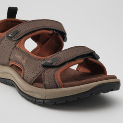 DARK BROWN,BRUN FONCÉ : Kibo - Men's Sandals Front View