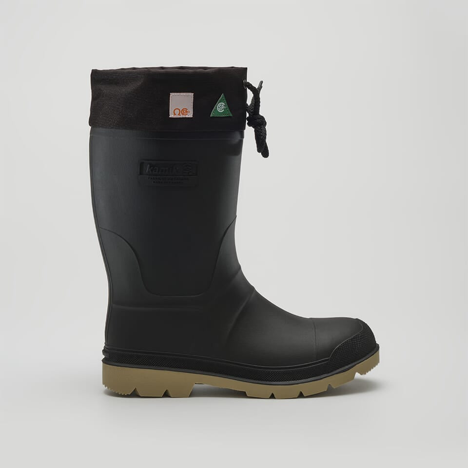 カミック ワークデイ3 メンズ BLK-29cm 防寒 長靴 カナダ製　黒 Workday 3 BX - Black Rubber Safety Boots | Kamik USA