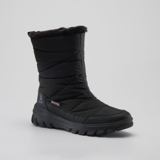 Black,Noir : Snowdon Zip Wide Women's Winter Boots - Main View