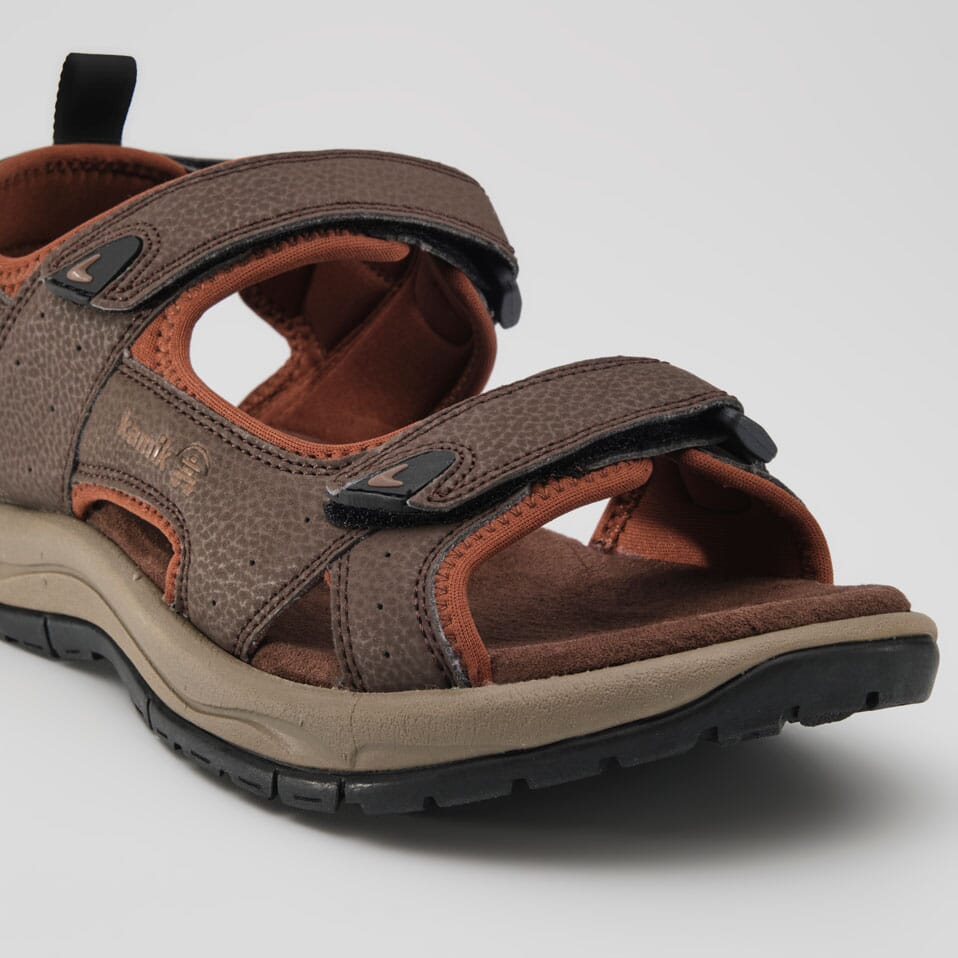DARK BROWN,BRUN FONCÉ : Kibo - Men's Sandals Front View