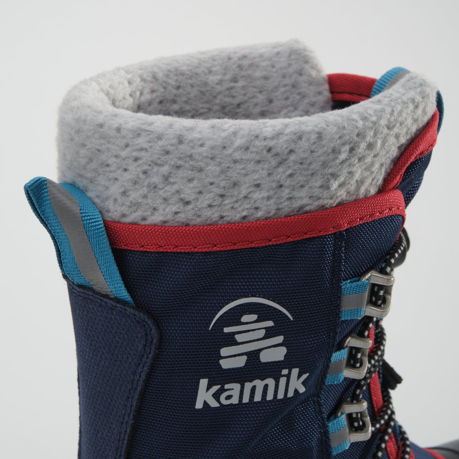Navy,Marine : Cascade Kids Winter Boots - Close-up Top View