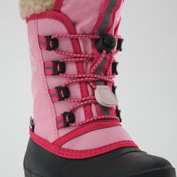 Pink,Rose : Cascade Kids Winter Boots - Laces View