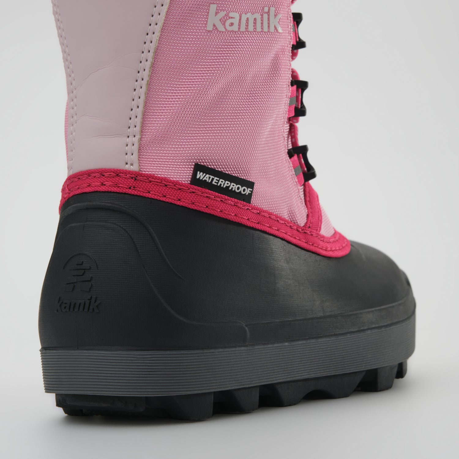 Pink,Rose : Cascade Kids Winter Boots - Close-up Back View