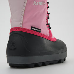 Pink,Rose : Cascade Kids Winter Boots - Close-up Back View