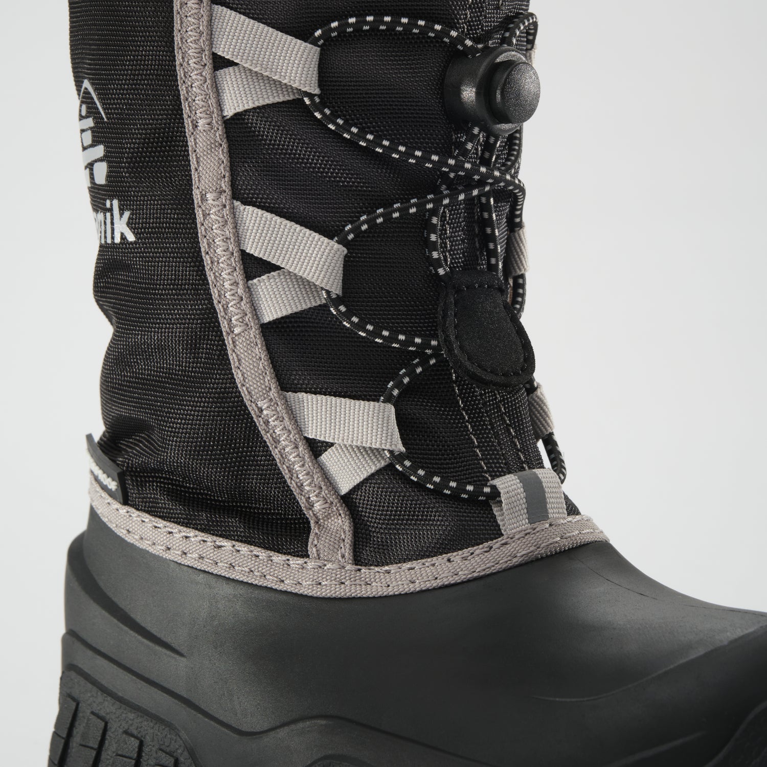 Black-Charcoal,Noir-Charbon : Freezie Kids Winter Boots - Laces View