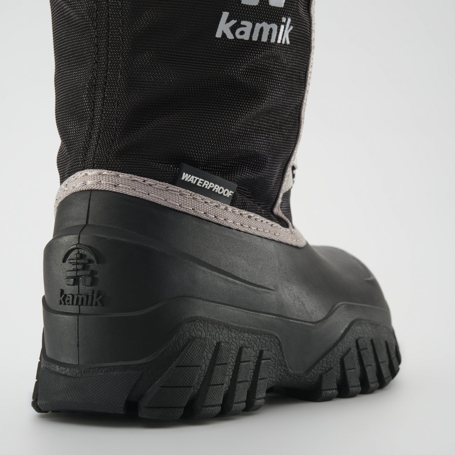 Black-Charcoal,Noir-Charbon : Freezie Kids Winter Boots - Close-up Back View