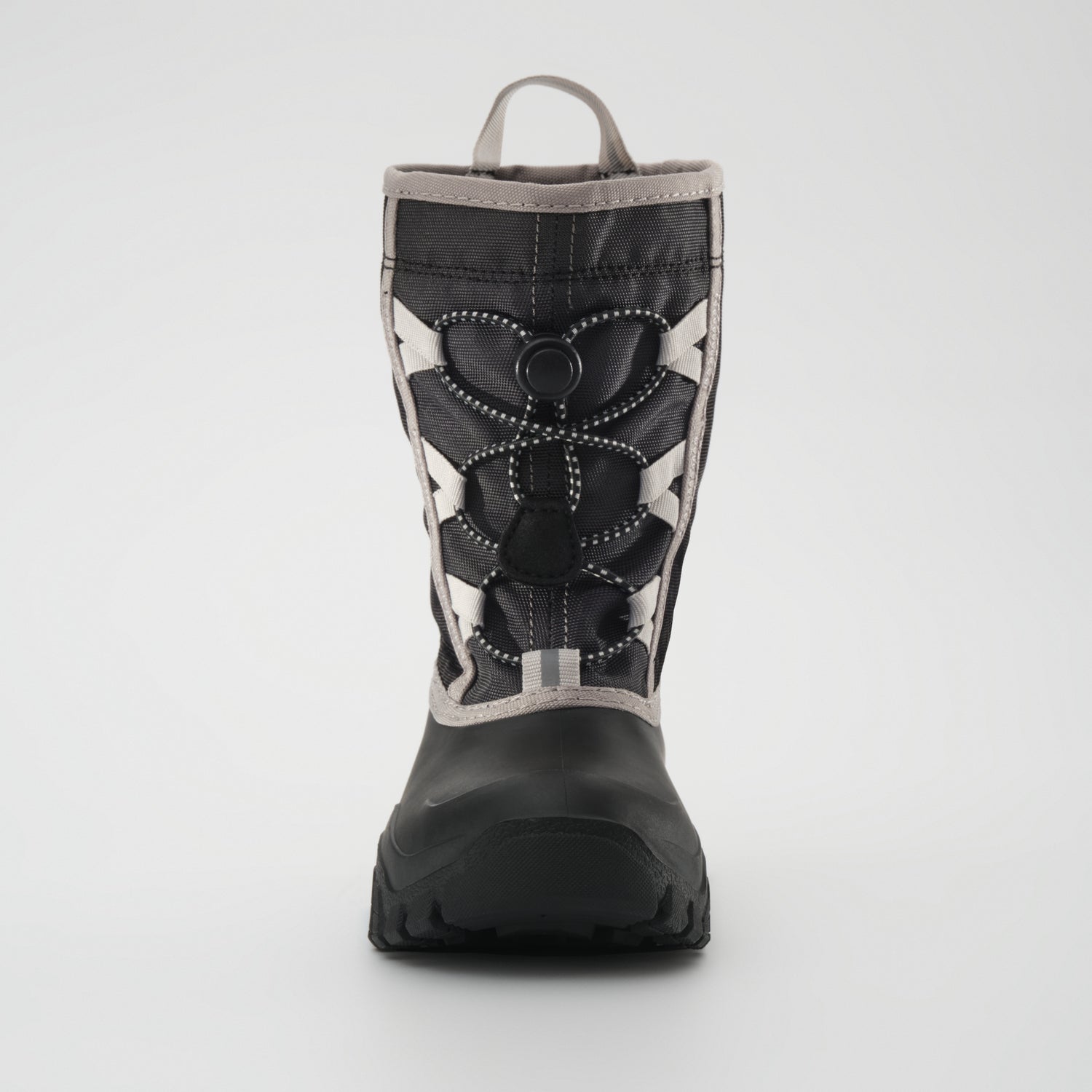 Black-Charcoal,Noir-Charbon : Freezie Kids Winter Boots - Front View