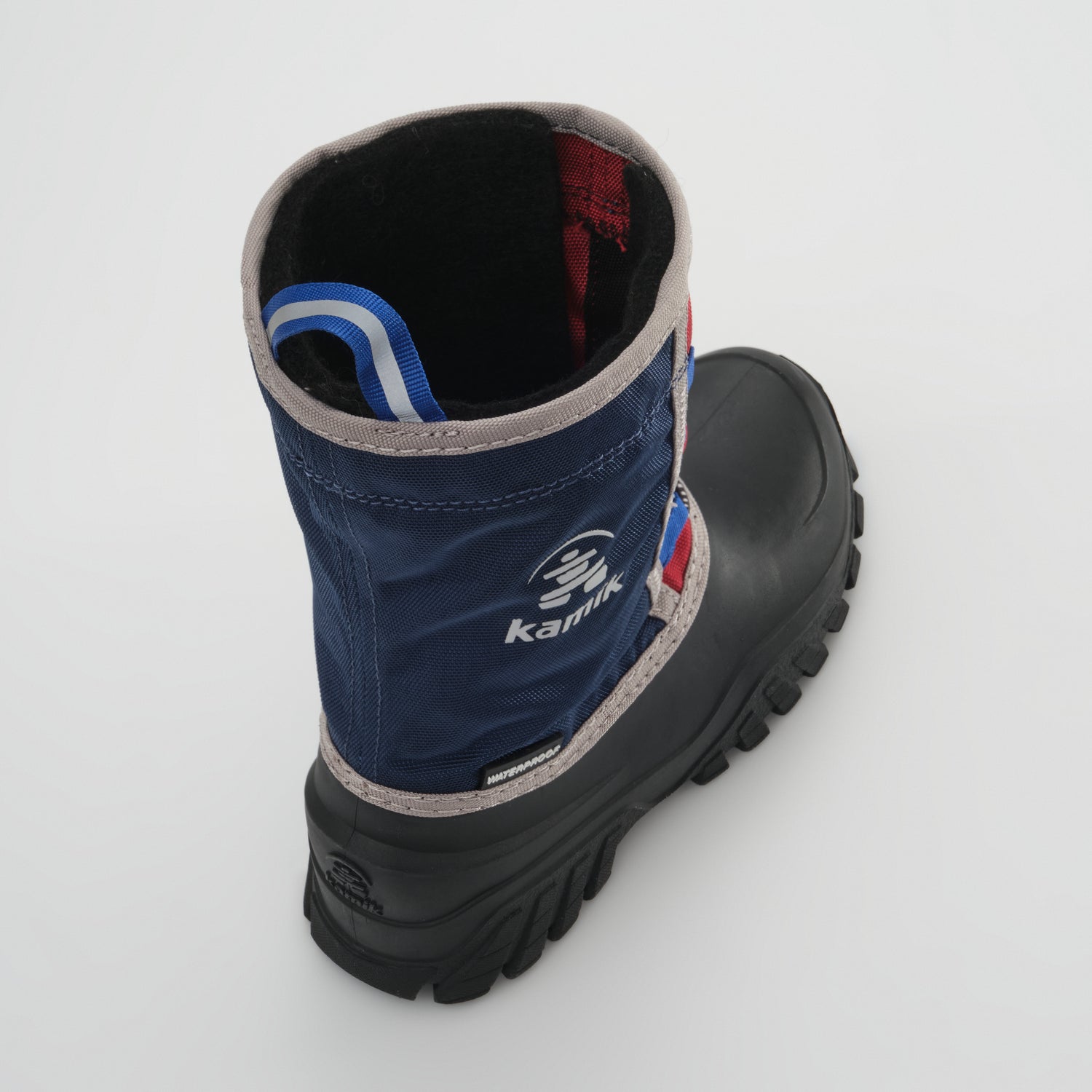 Navy-Red,Marine-Rouge : Freezie Kids Winter Boots - Three-Quarter Top View