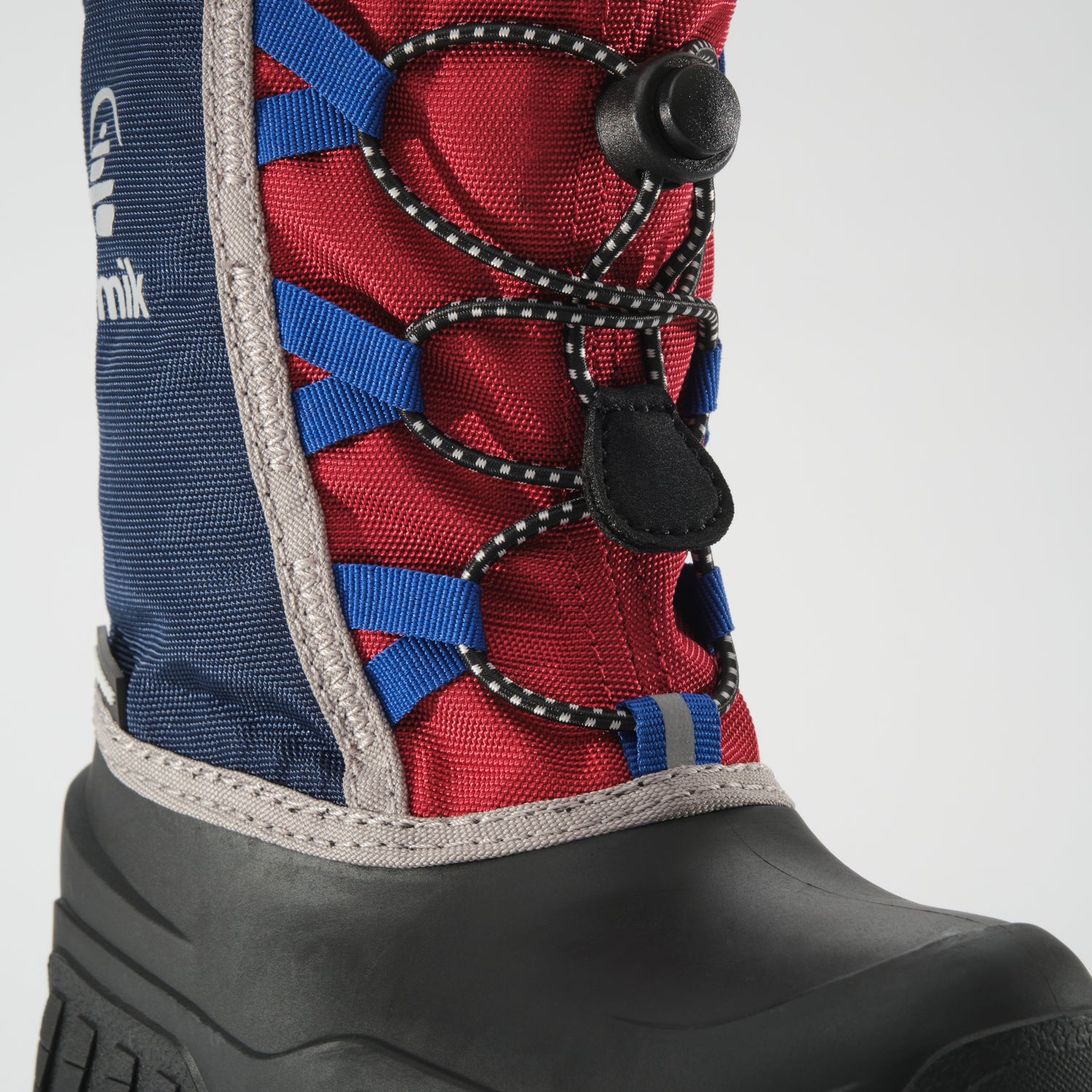 Navy-Red,Marine-Rouge : Freezie Kids Winter Boots - Laces View