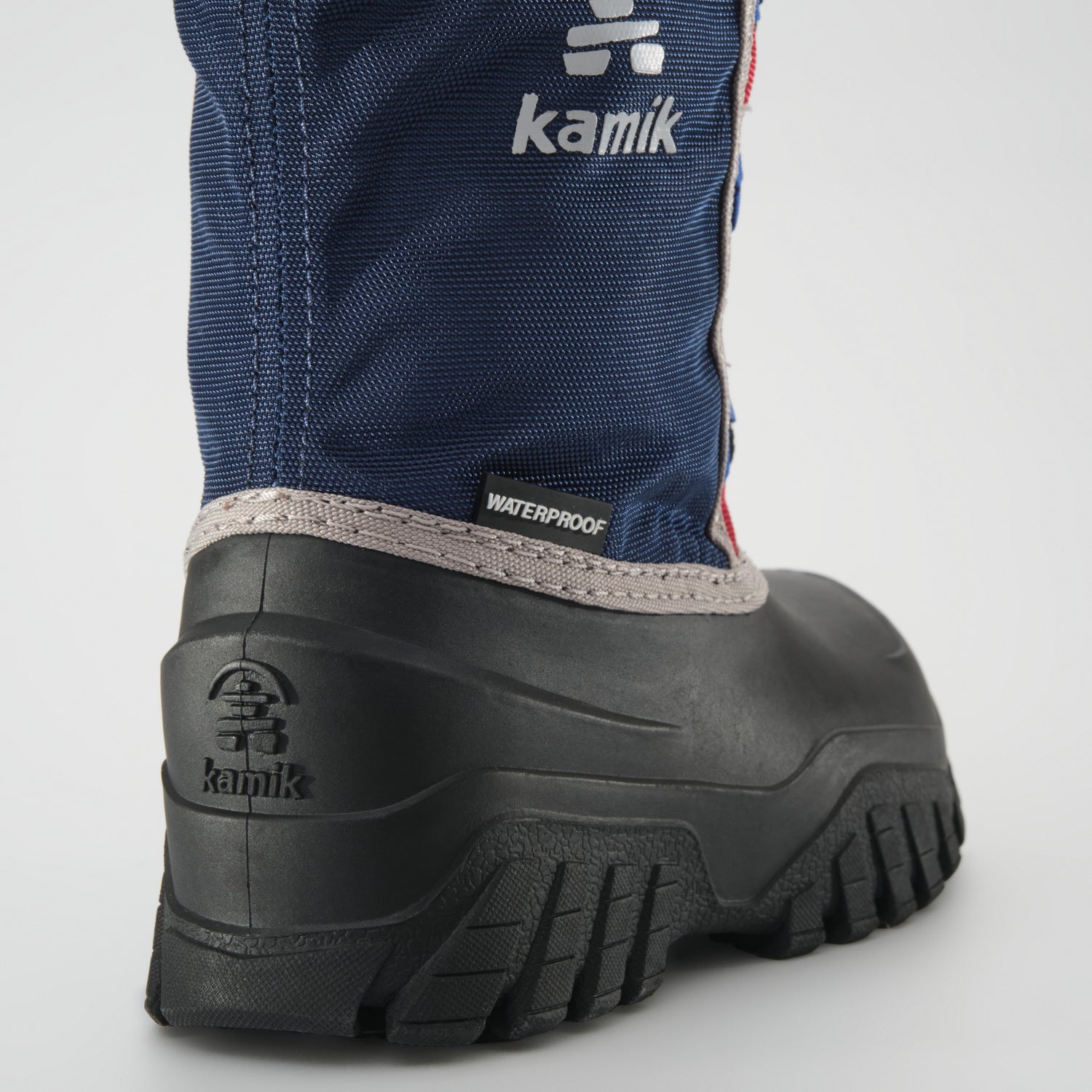 Navy-Red,Marine-Rouge : Freezie Kids Winter Boots - Close-up Back View