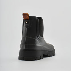 Black,Noir : Hailee Women's Rain Boots - Three-Quarter Back View