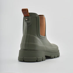 Khaki,Kaki : Hailee Women's Rain Boots - Three-Quarter Back View