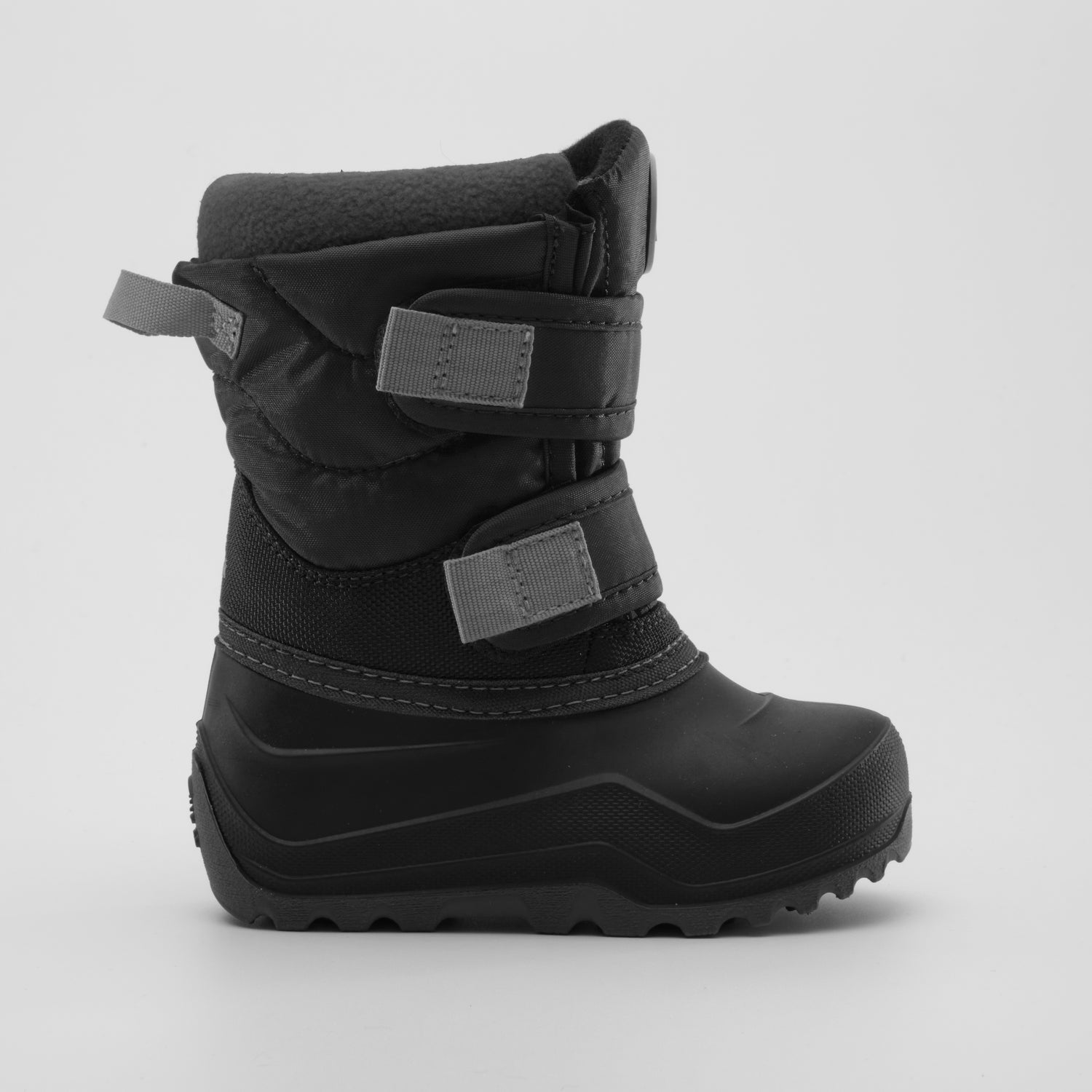 Black,Noir : Hibou Toddlers Winter Boots - Side View