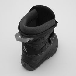 Black,Noir : Hibou Toddlers Winter Boots - Three-Quarter Back View