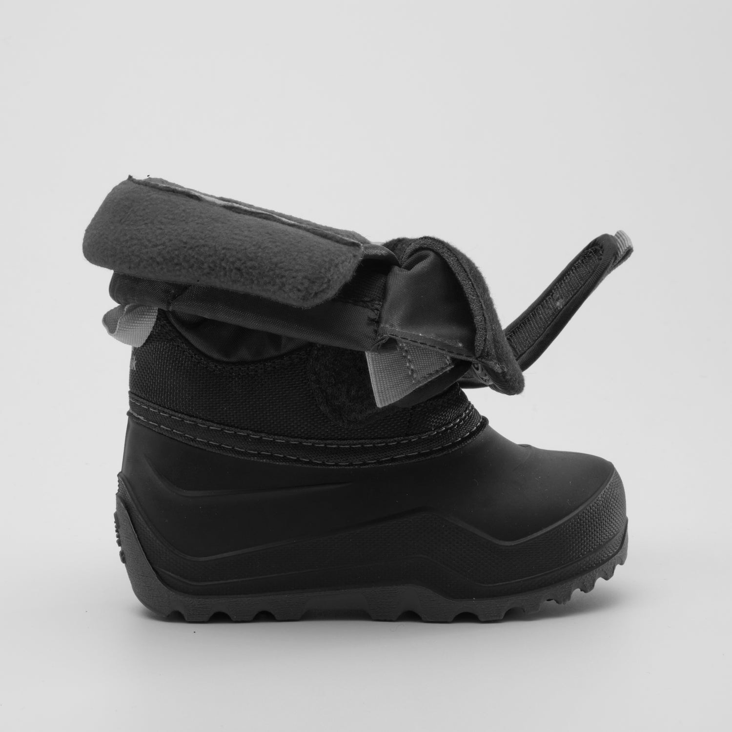 Black,Noir : Hibou Toddlers Winter Boots - Open Side View
