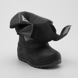 Black,Noir : Hibou Toddlers Winter Boots - Three-Quarter Right View