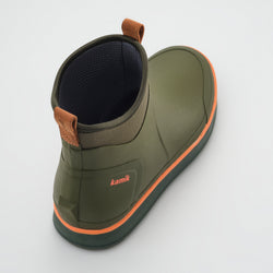 Dark Olive,Olive foncé : Lowtide Men's Rain Boots - Three-Quarter Back View