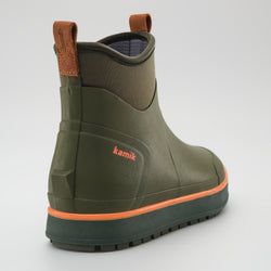 Dark Olive,Olive foncé : Lowtide Men's Rain Boots - Three-Quarter Back View