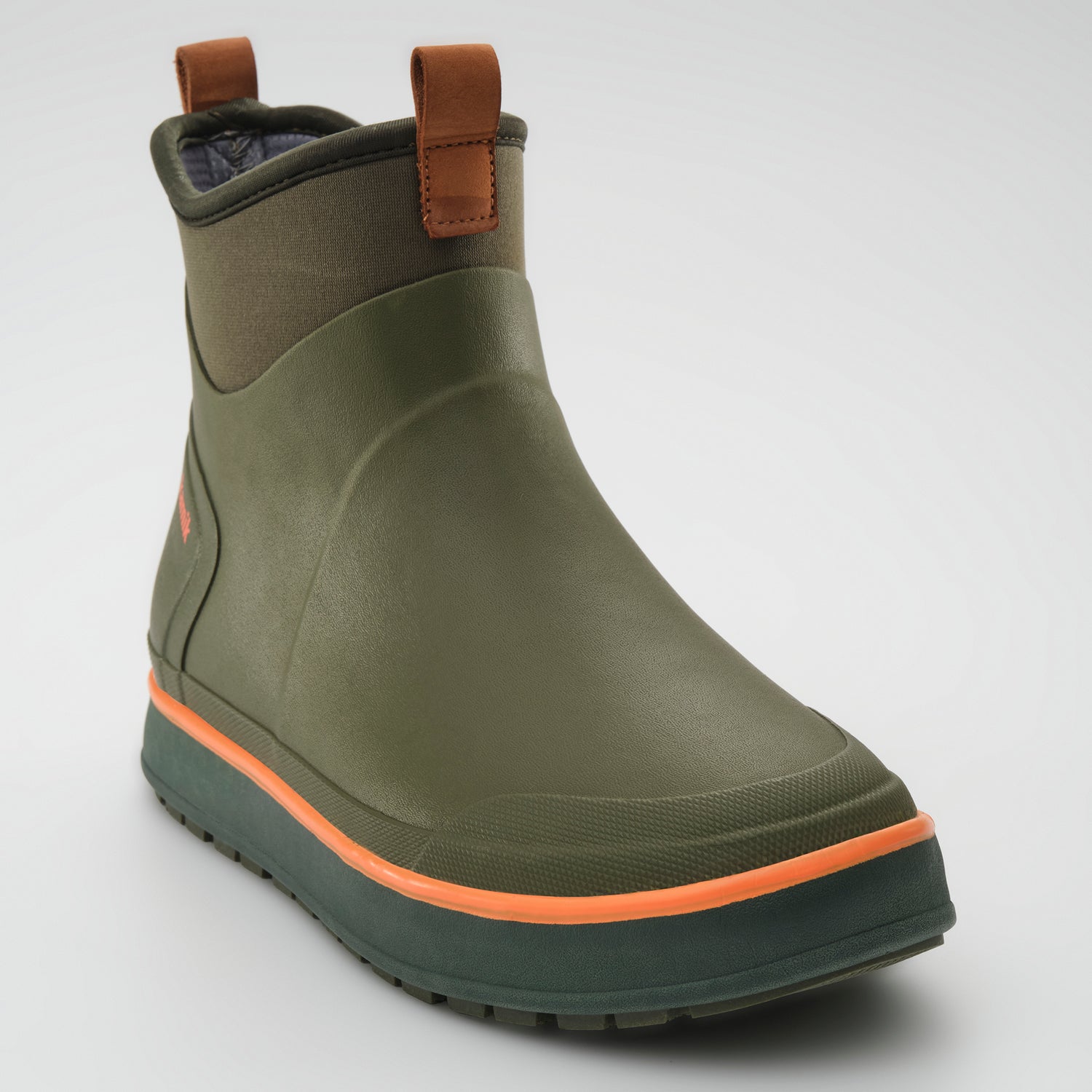 Dark Olive,Olive foncé : Lowtide Men's Rain Boots - Three-Quarter Front View
