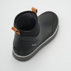 Black,Noir : Lowtide Women's Rain Boots - Three-Quarter Back View