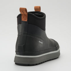 Black,Noir : Lowtide Women's Rain Boots - Three-Quarter Back View