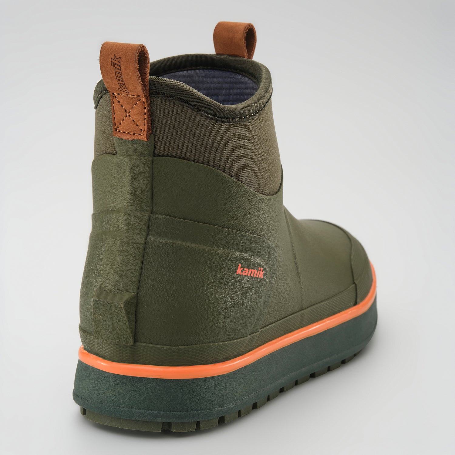 Dark Olive,Olive foncé : Lowtide Women's Rain Boots - Three-Quarter Back View