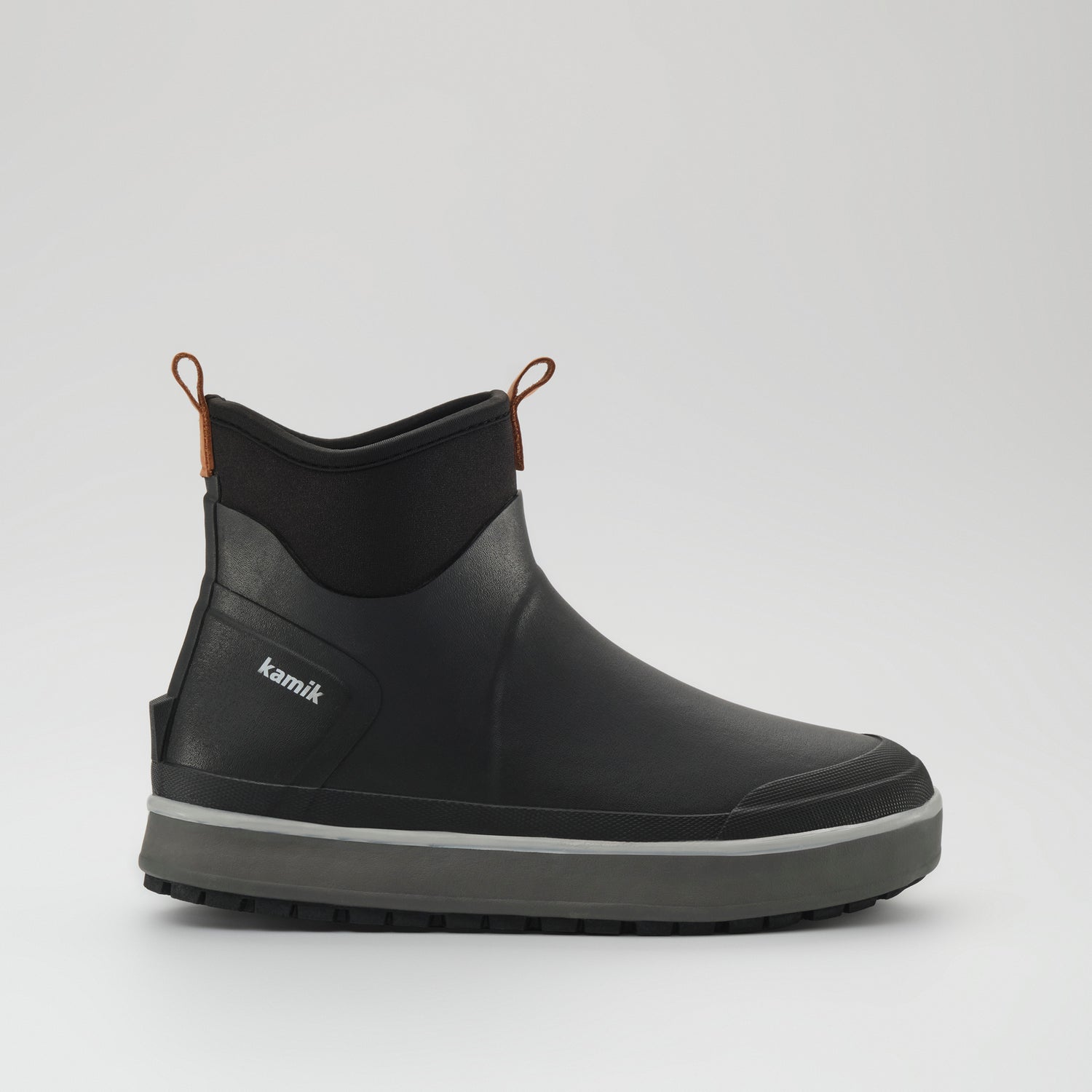 Black,Noir : Lowtide Men's Rain Boots - Side View