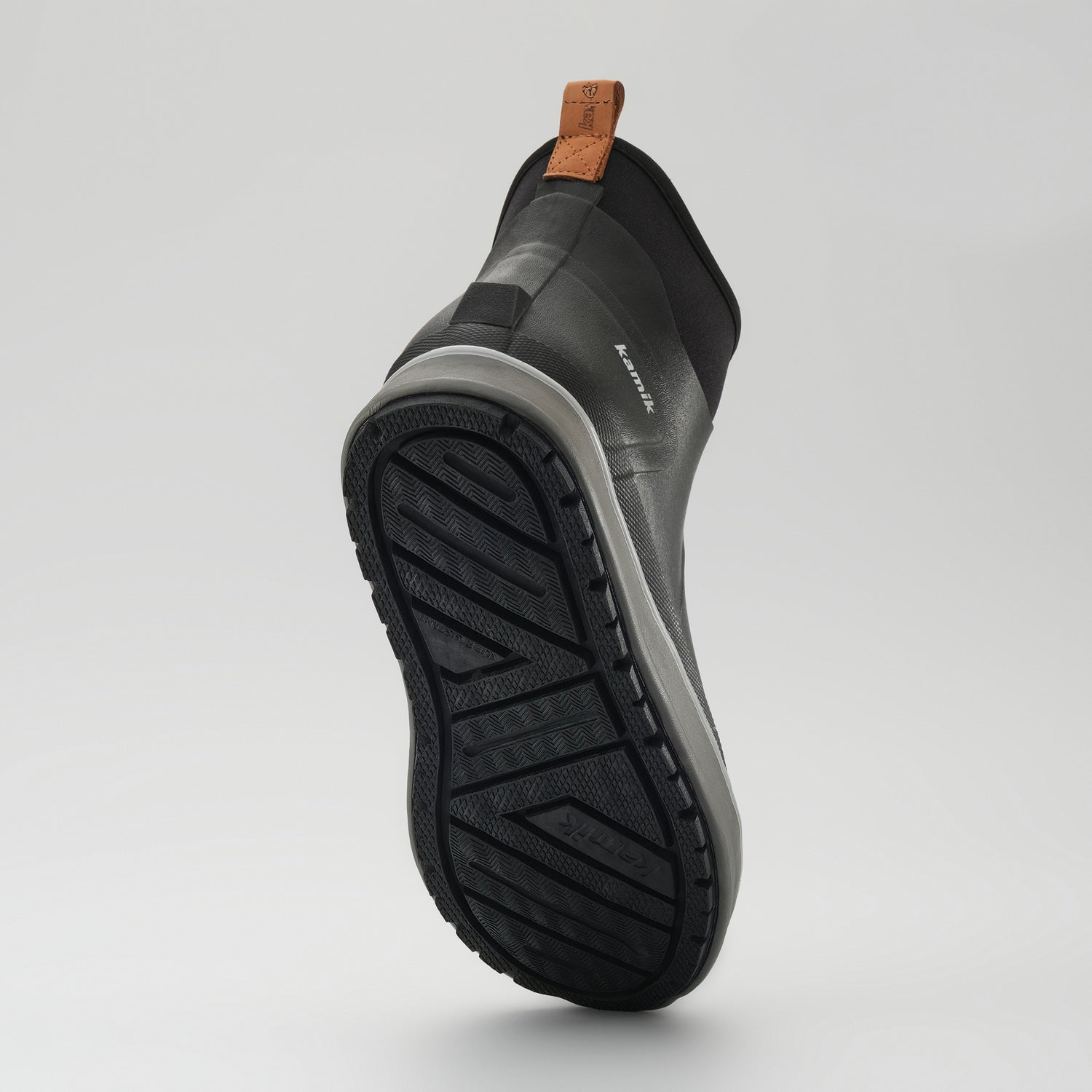 Black,Noir : Lowtide Men's Rain Boots - Outsole View