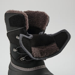 Black,Noir : Luke EZ Kids Winter Boots - Open View
