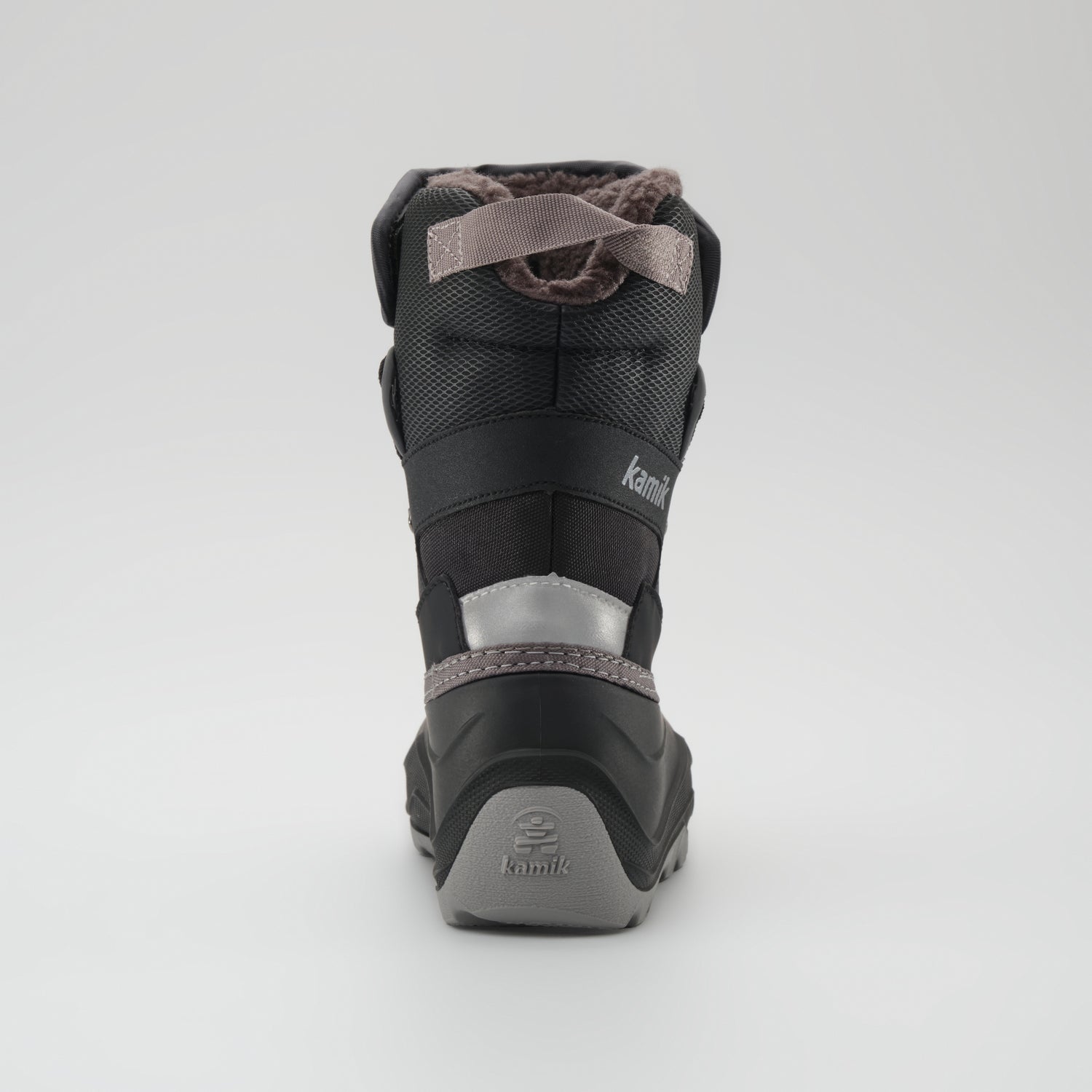 Black,Noir : Luke EZ Kids Winter Boots - Back View