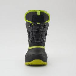Charcoal-Lime,Charbon-Lime : Luke EZ Kids Winter Boots - Front View