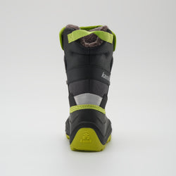 Charcoal-Lime,Charbon-Lime : Luke EZ Kids Winter Boots - Back View