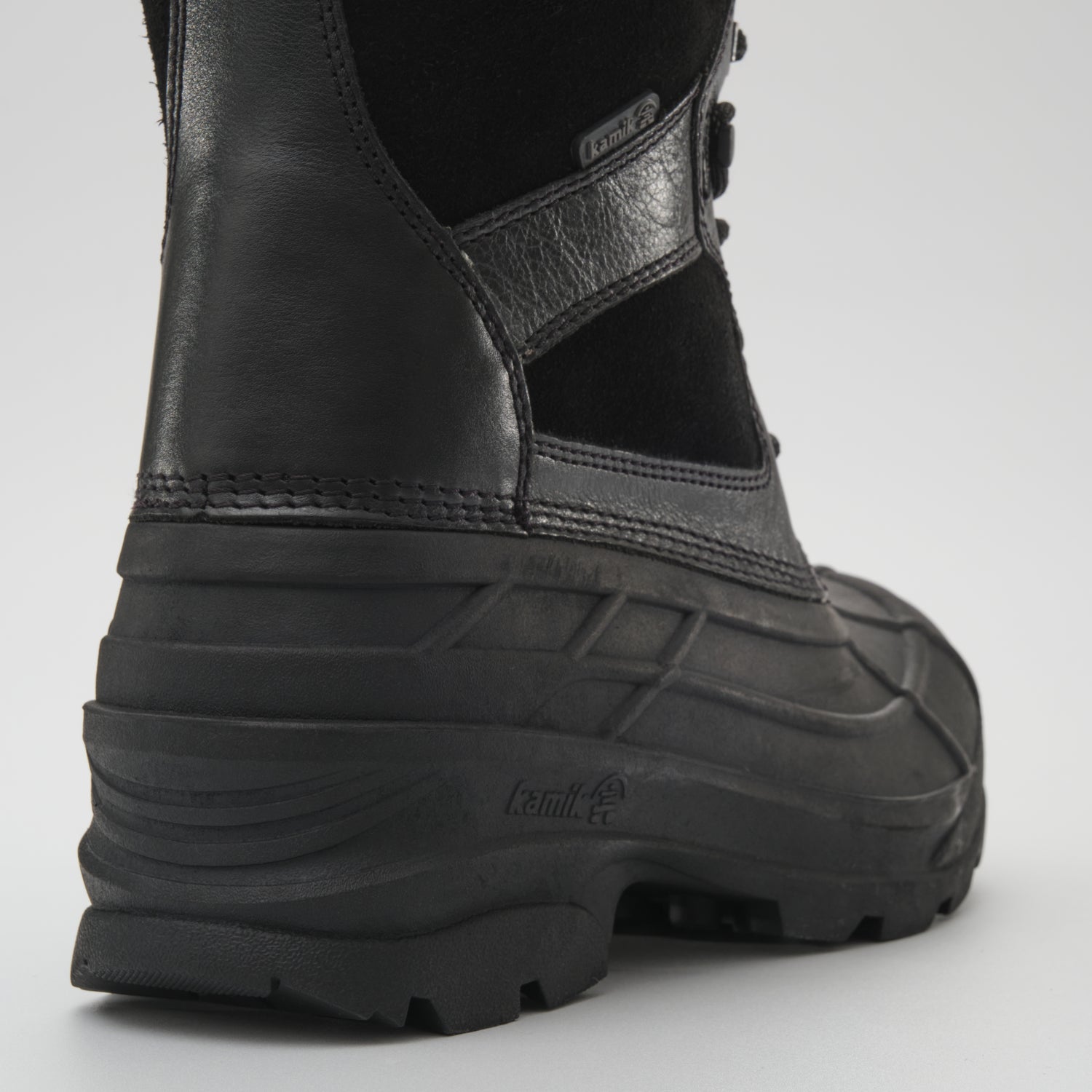 Black,Noir : Nation Plus Men's Winter Boots - Close-up Back View