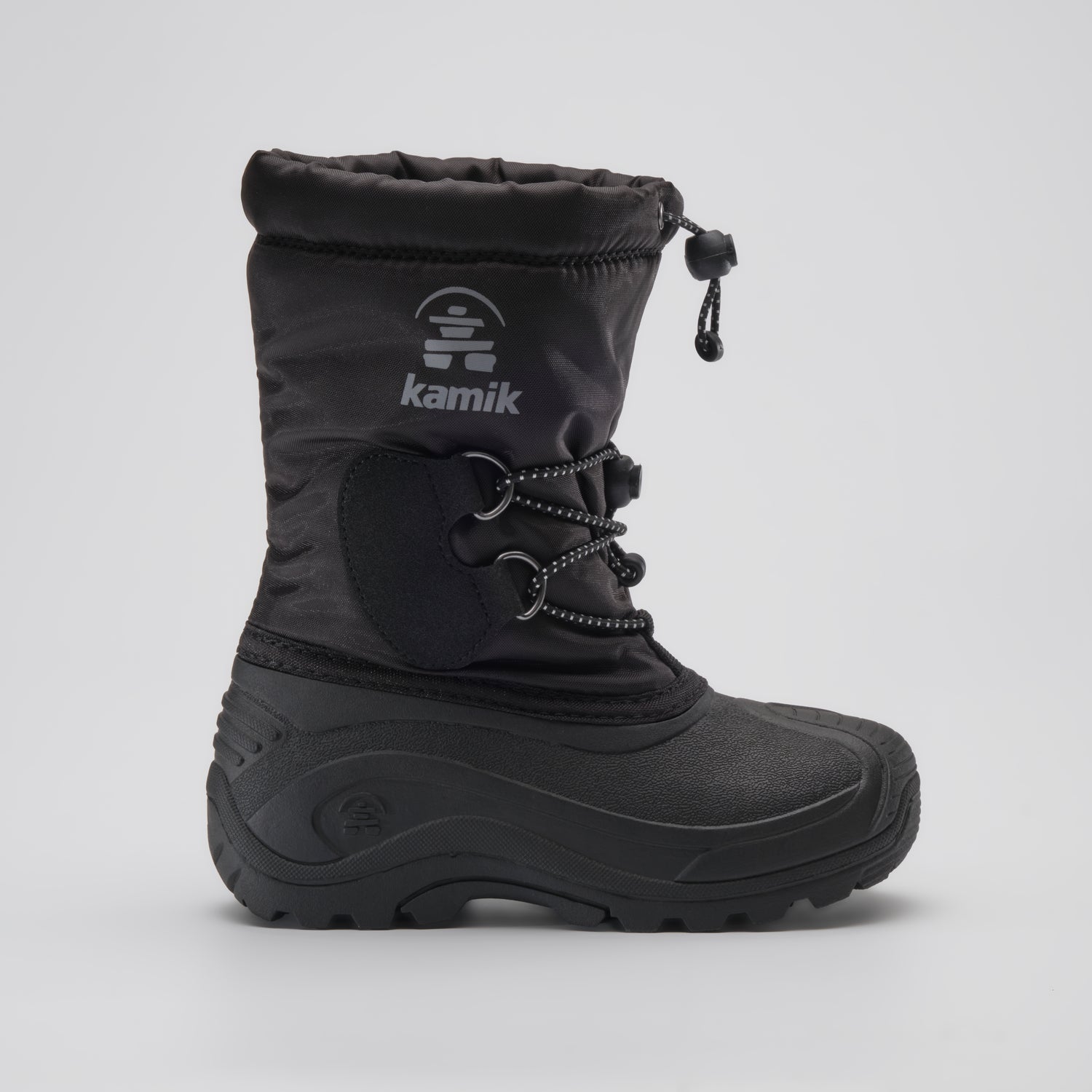 Black,Noir : Northpole Kids Winter Boots - Side View