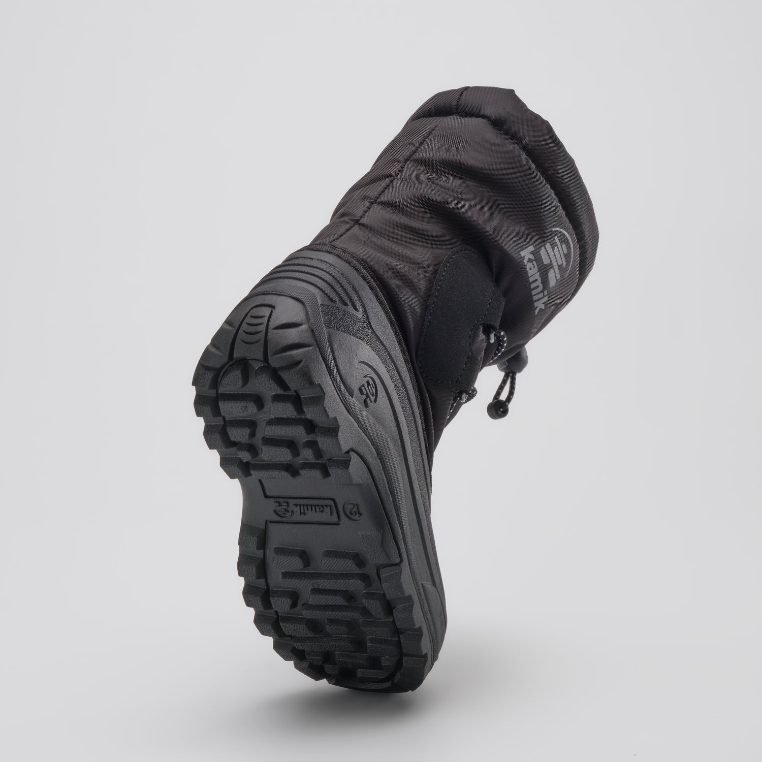 Black,Noir : Northpole Kids Winter Boots - Outsole View