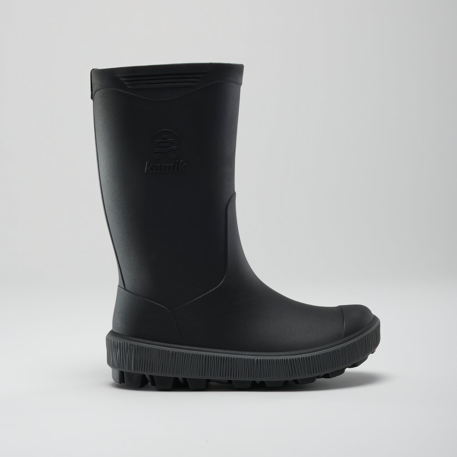 Black-Charcoal,Noir-Charbon : Riptide Kids' Rain Boots - Side View