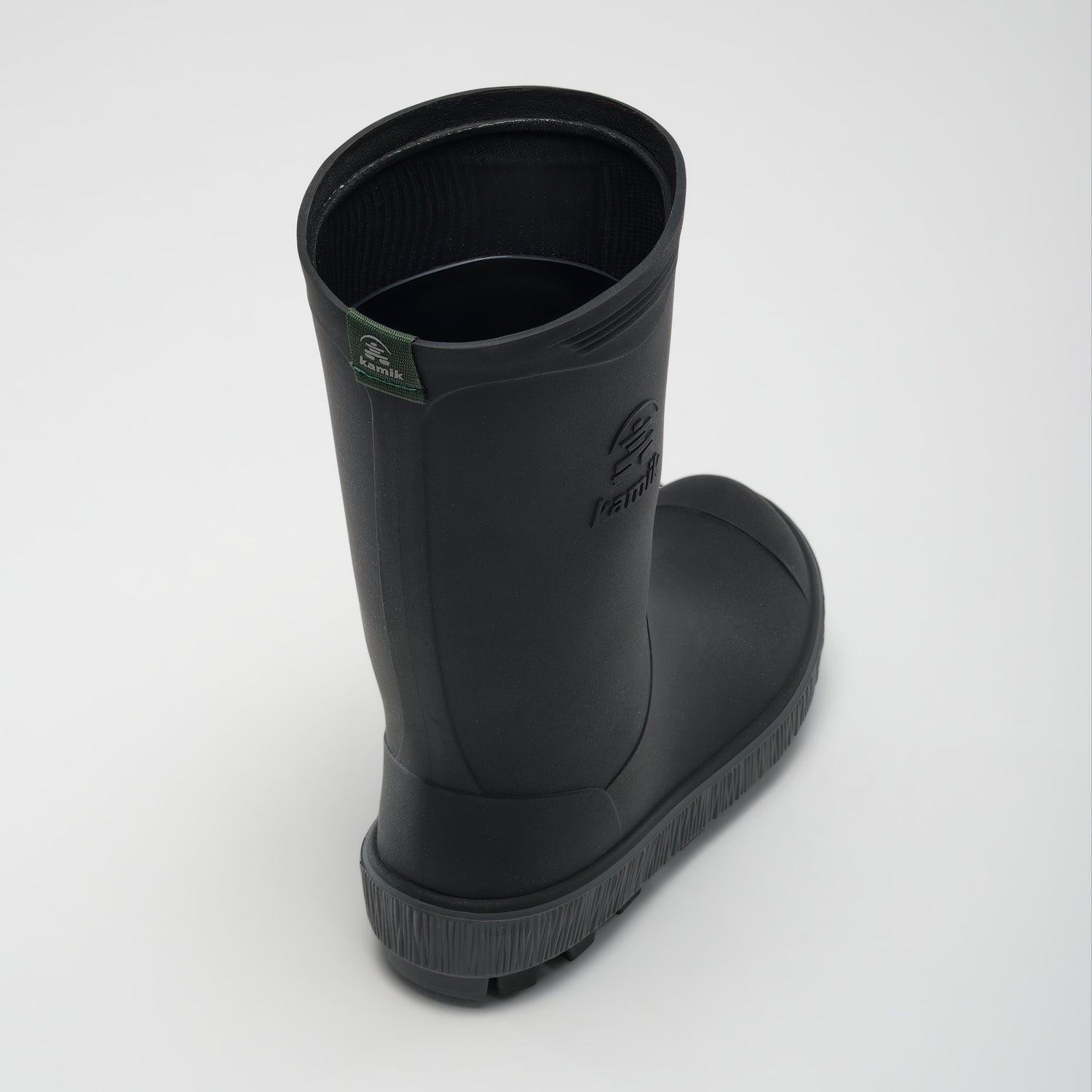 Black-Charcoal,Noir-Charbon : Riptide Kids' Rain Boots - Top View