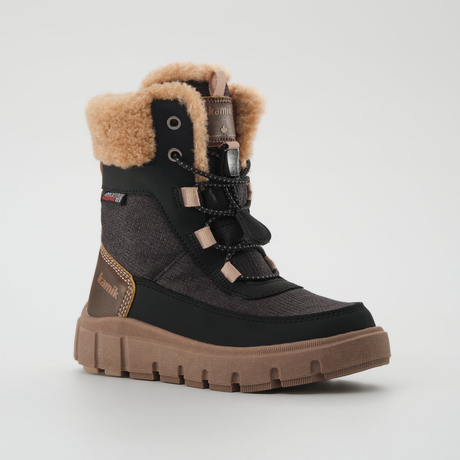 Black-Brown,Noir-Brun : Seeker F Kids Winter Boots - Main View