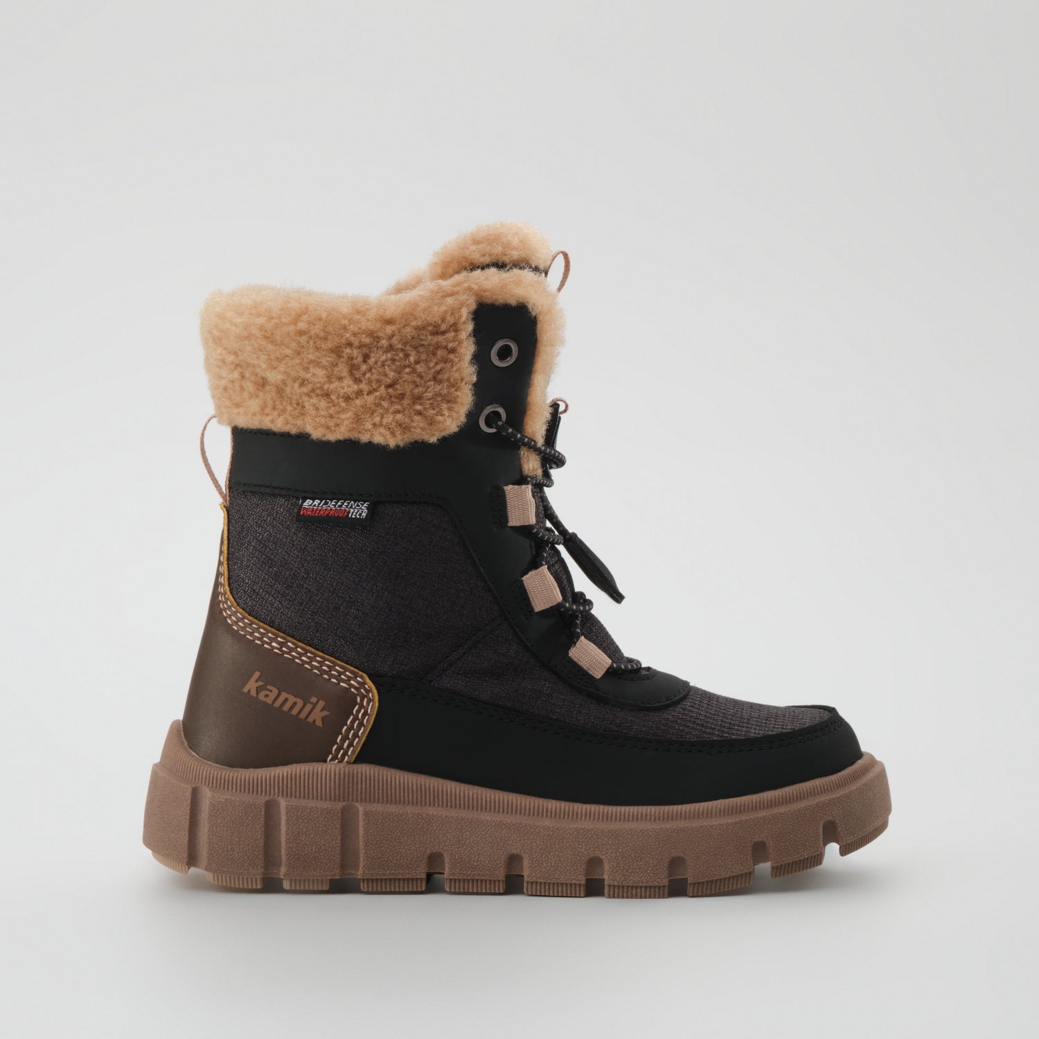 Black-Brown,Noir-Brun : Seeker F Kids Winter Boots - Side View