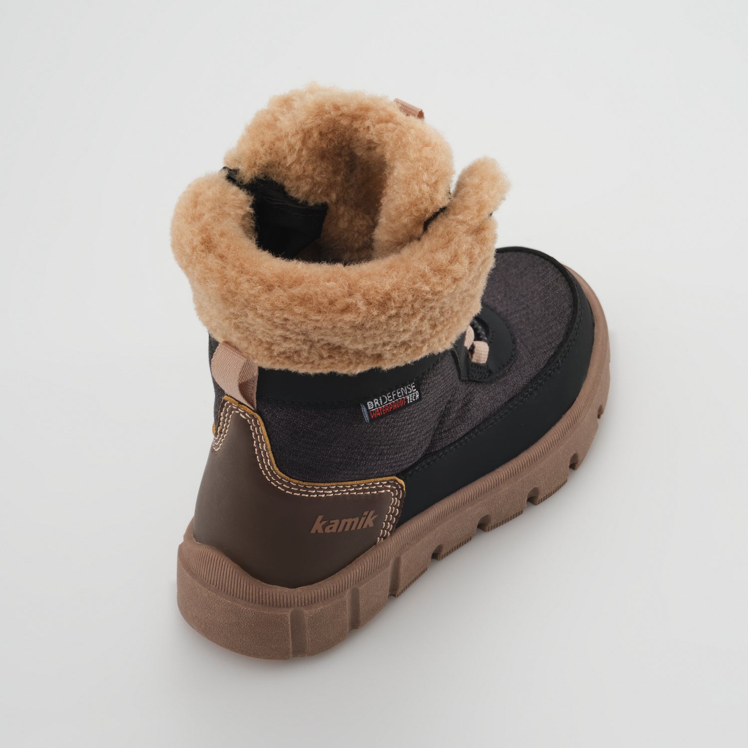 Black-Brown,Noir-Brun : Seeker F Kids Winter Boots - Three-Quarter Top View