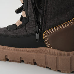 Black-Brown,Noir-Brun : Seeker F Kids Winter Boots - Zipper View