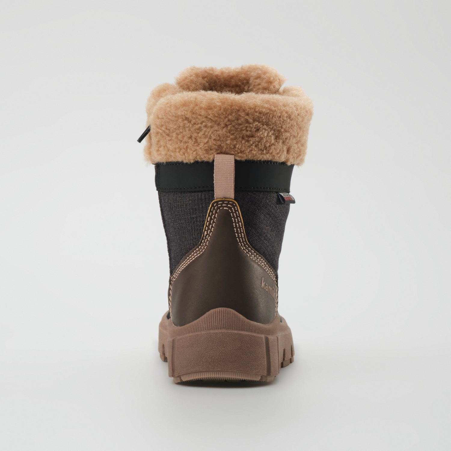Black-Brown,Noir-Brun : Seeker F Kids Winter Boots - Back View