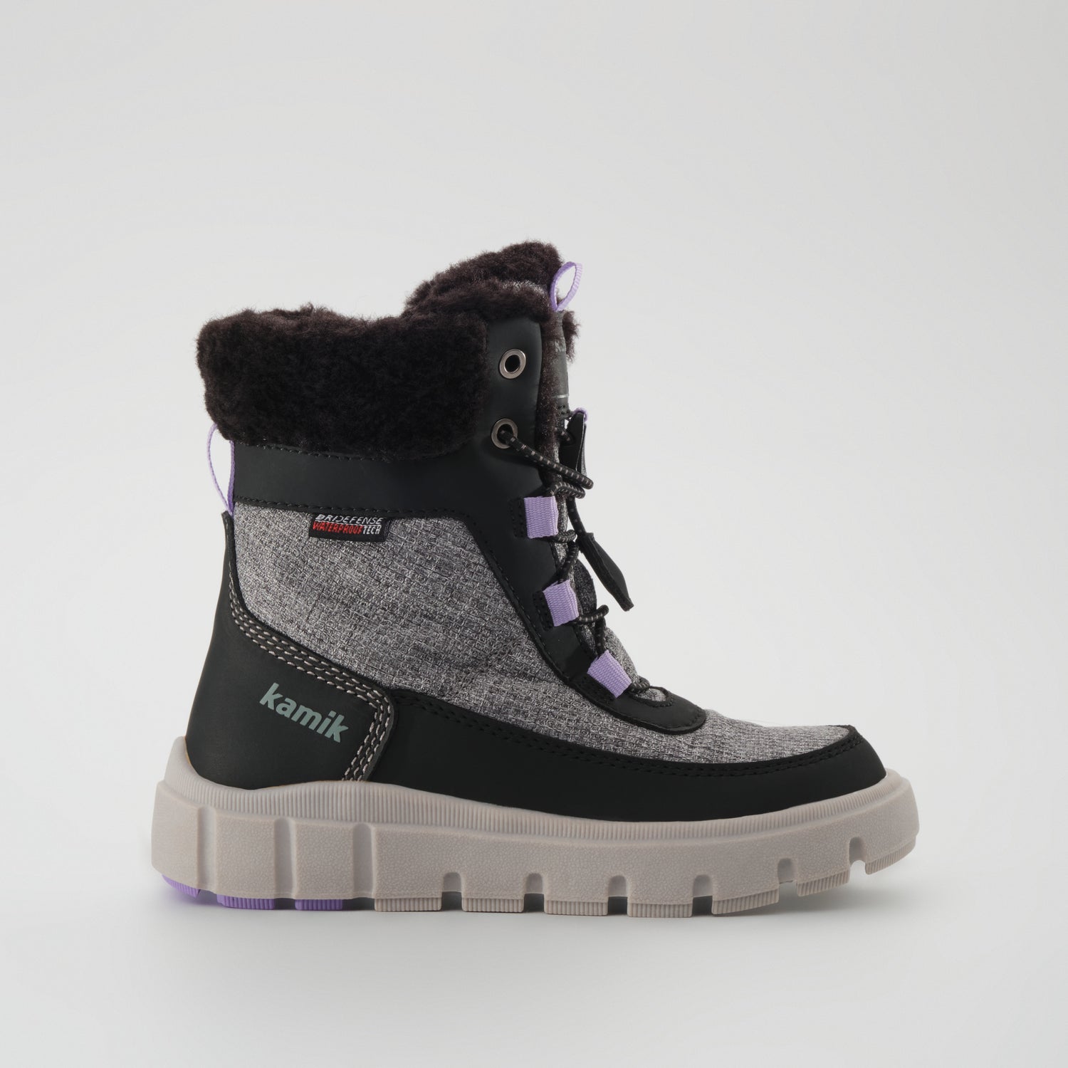 Charcoal,Charbon : Seeker F Kids Winter Boots - Side View