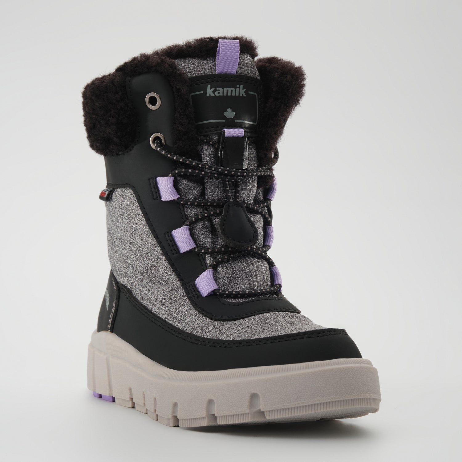 Charcoal,Charbon : Seeker F Kids Winter Boots - Close-up Front View