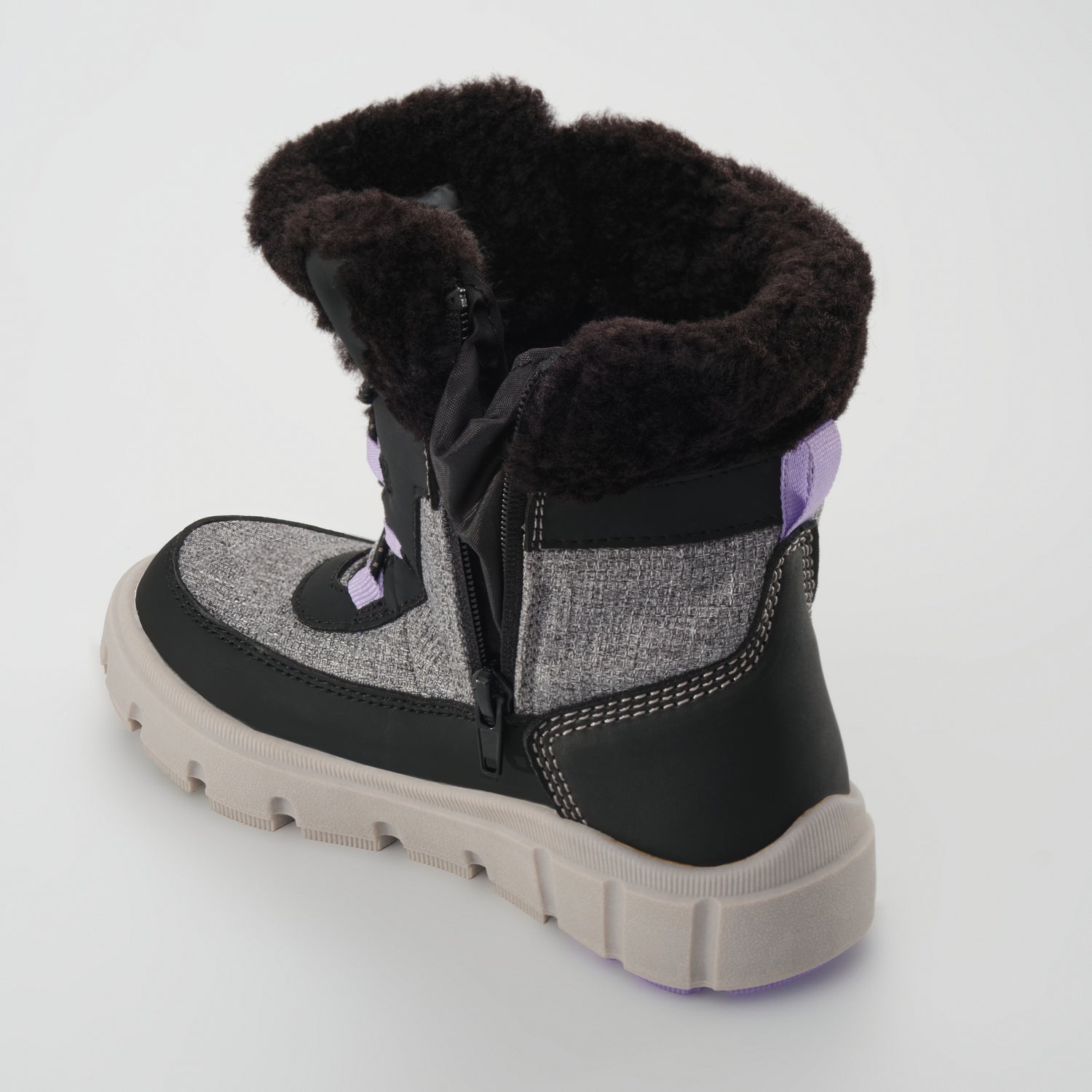 Charcoal,Charbon : Seeker F Kids Winter Boots - Zipper View