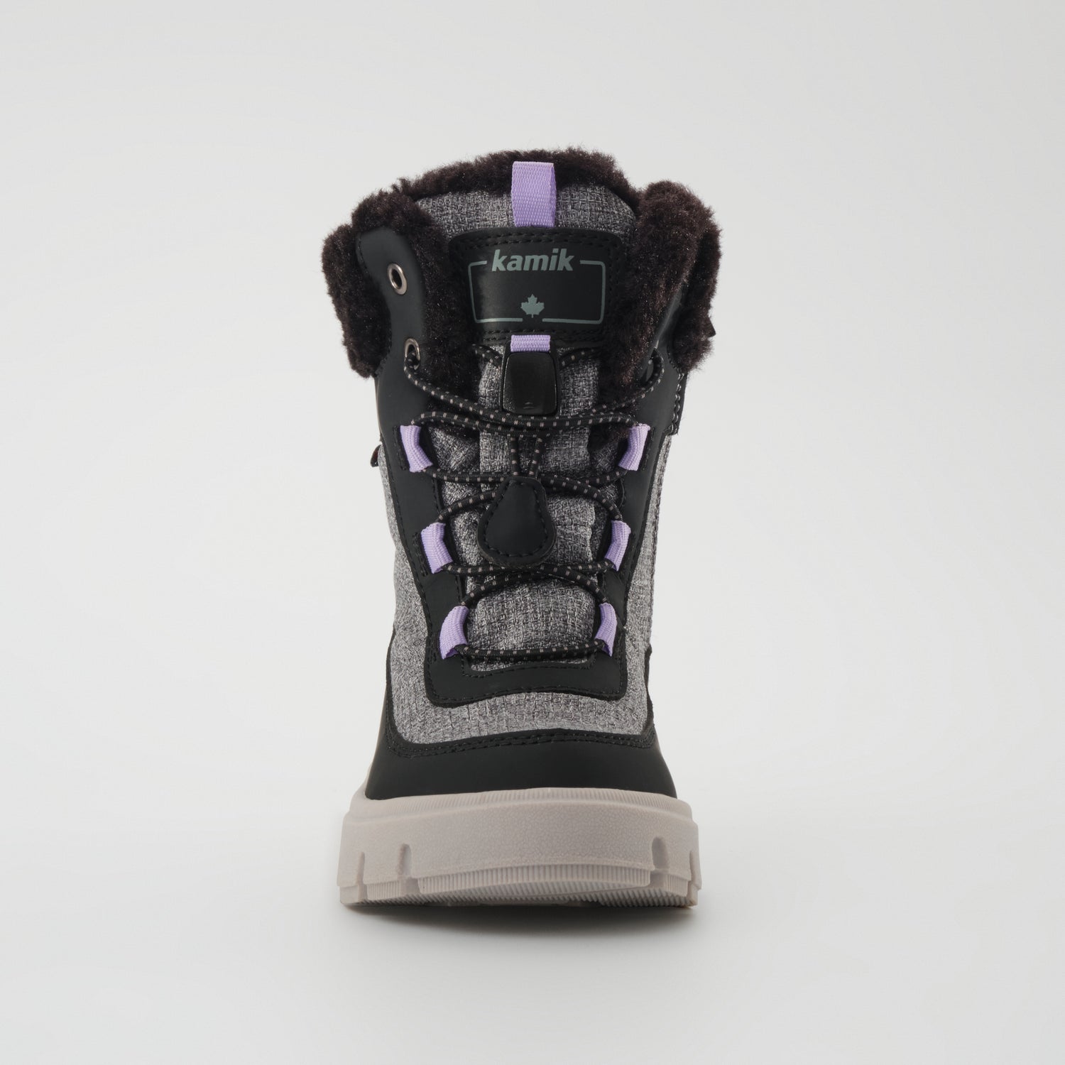 Charcoal,Charbon : Seeker F Kids Winter Boots - Front View