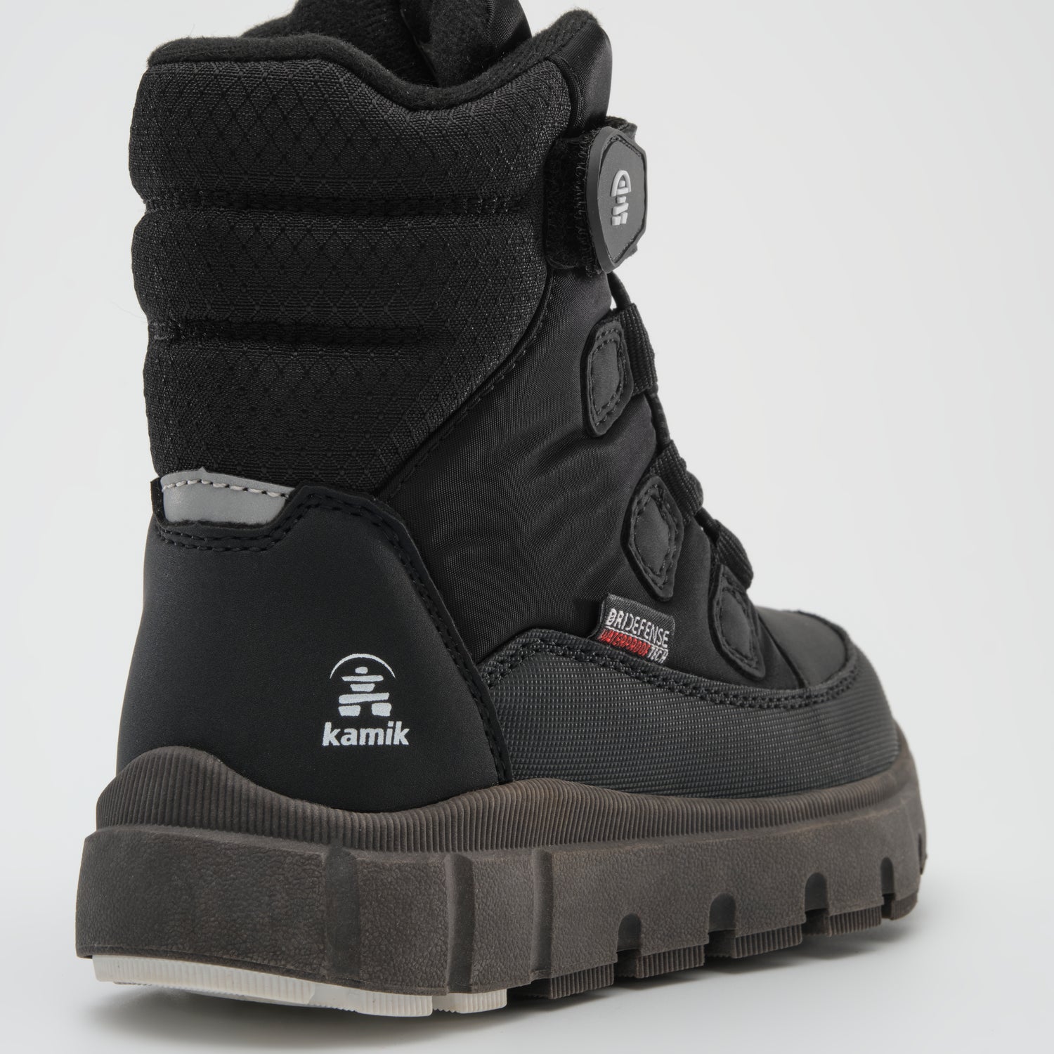 Black,Noir : Seeker Kids Winter Boots - Close-up Back View