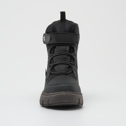 Black,Noir : Seeker Kids Winter Boots - Front View