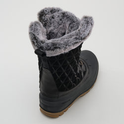 Black,Noir : Snovalley 6 Women's Winter Boots - Three-Quarter Top View