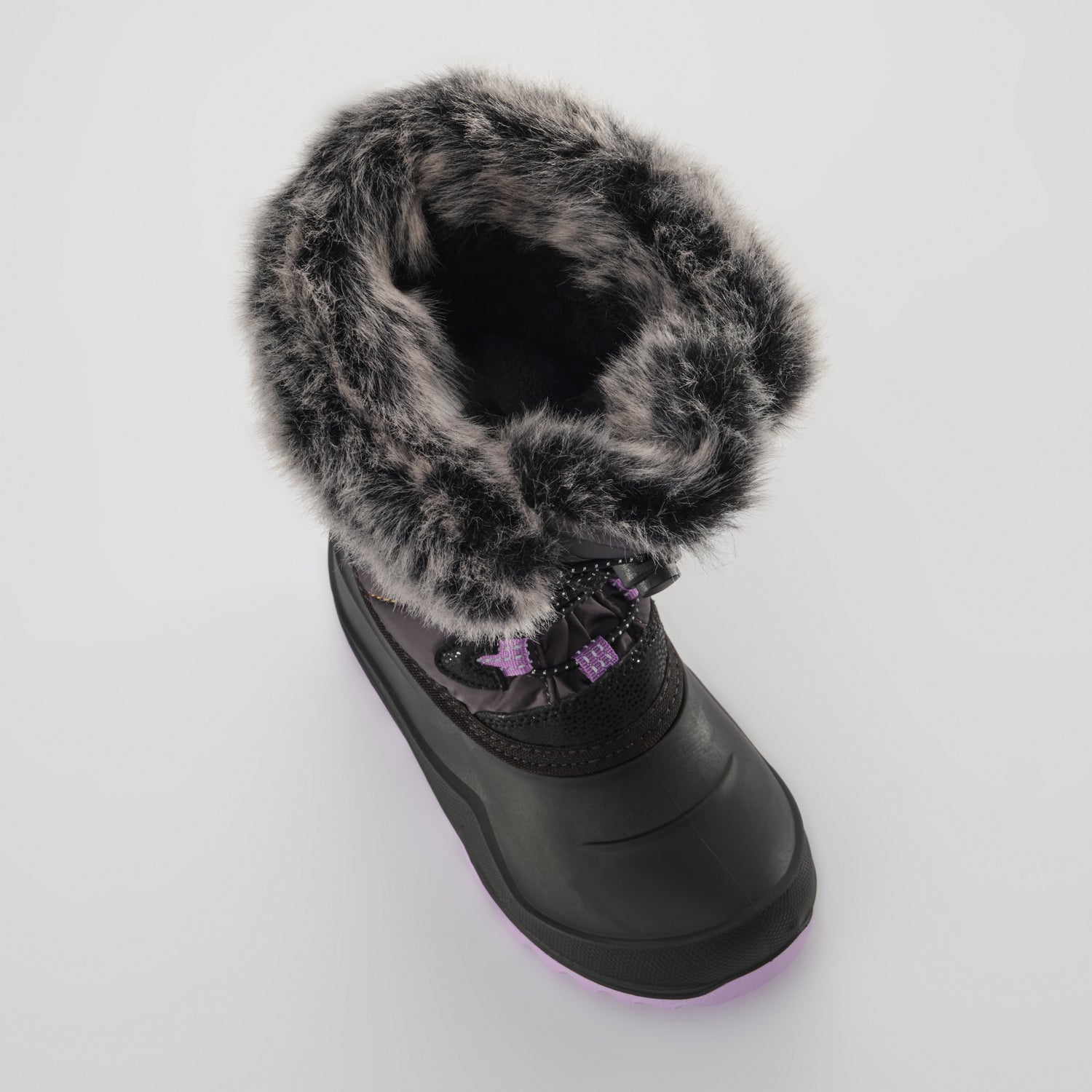 Charcoal-Purple,Charbon-Violet : Snowangel Kids Winter Boots - Top View